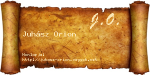 Juhász Orion névjegykártya